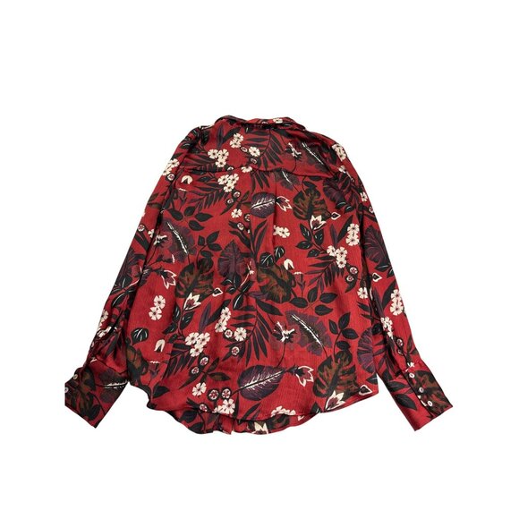 Zara Basic Collection Womens Floral Button Front Blouse Top Size XS Sheer - Picture 5 of 7